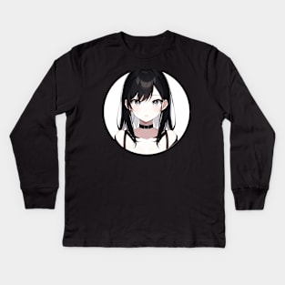 cute anime girl portrait Kids Long Sleeve T-Shirt